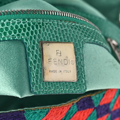 Fendi Canvas Lizard Beaded Baguette Multicolor 6 of 12
