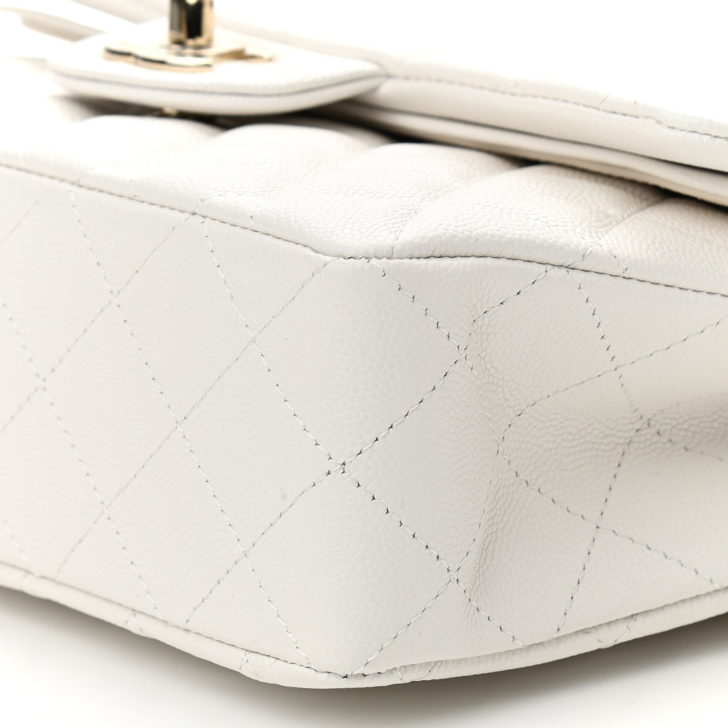 Caviar Quilted Small Double Flap White