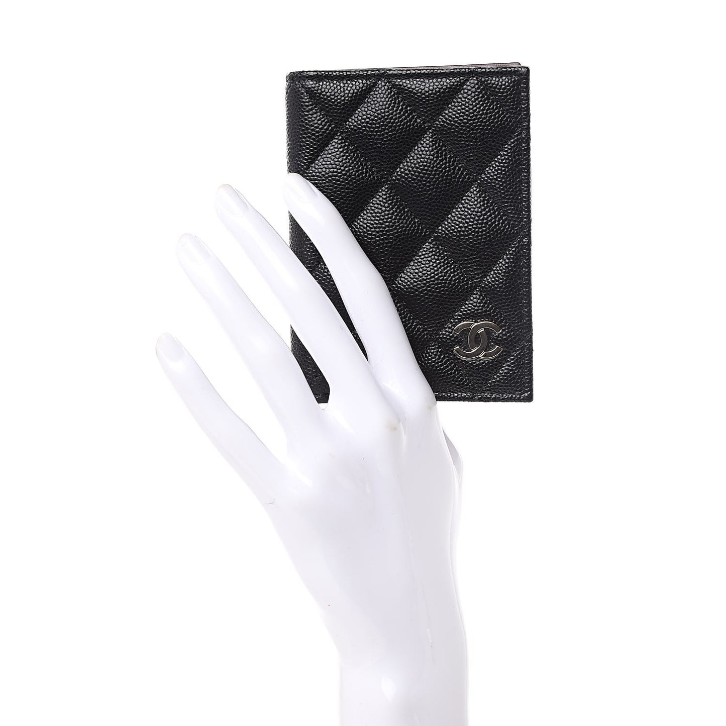 Caviar Quilted Card Holder Wallet Black