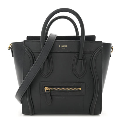Celine Smooth Calfskin Nano Luggage Black 1 of 18