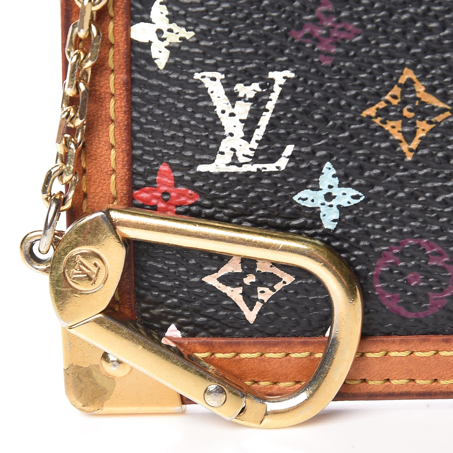 Monogram Multicolor Key Pouch Black