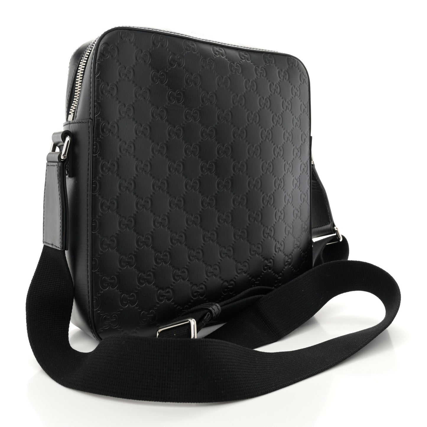 Guccissima Signature Medium Flat Messenger Bag Black