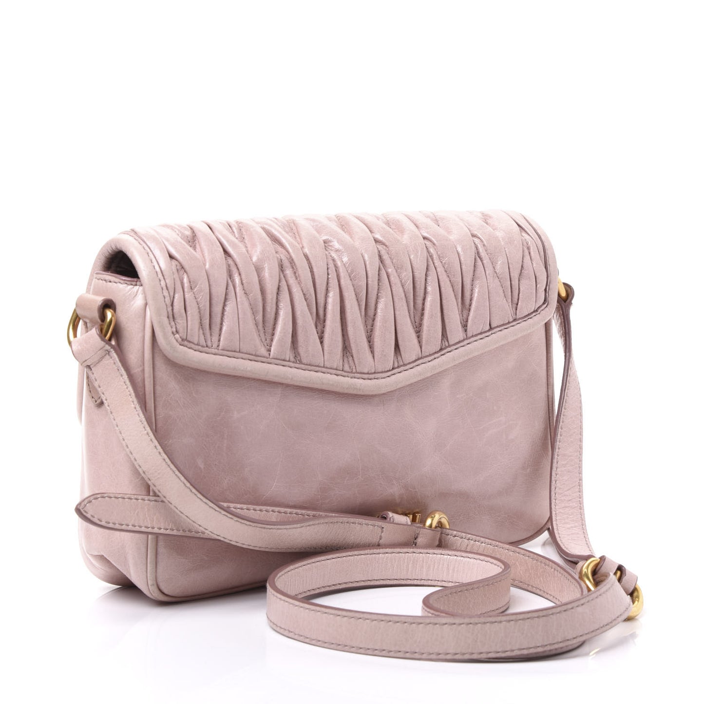 Vitello Lux Matelasse Crossbody Flap Mughetto