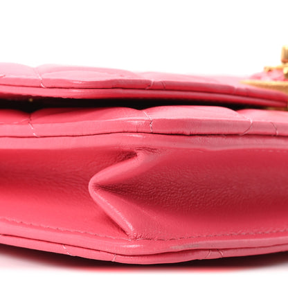 Chanel Lambskin Plexiglass Quilted Coco Love Wallet On Chain WOC Pink 10 of 12