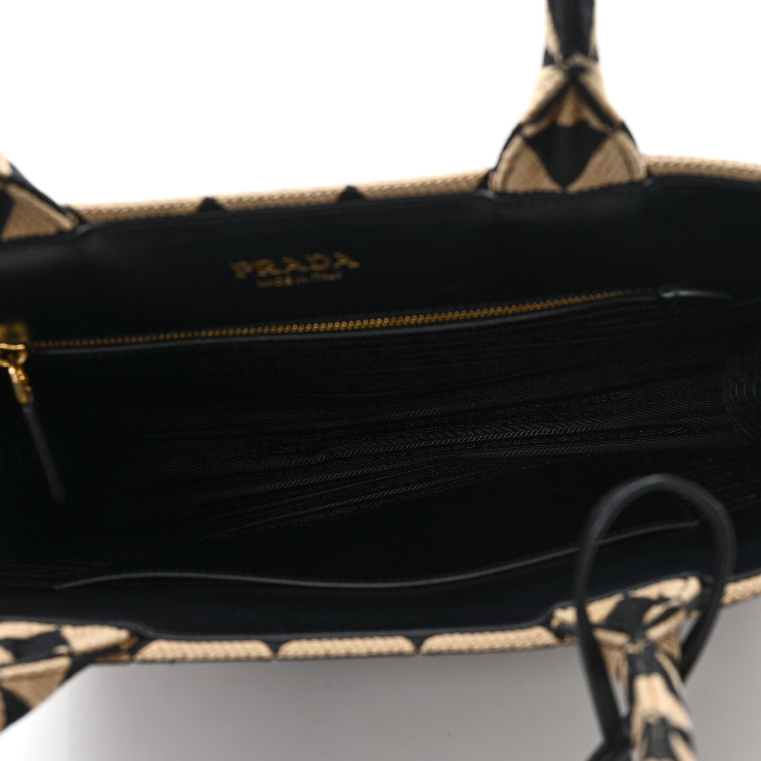 Prada Jacquard Saffiano Triangolo Symbole Embroidered Large Tote Black Corda 5 of 10