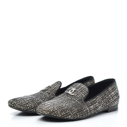 Chanel Fantasy Tweed CC Mocassin Loafers 41 Pink Black 3 of 7