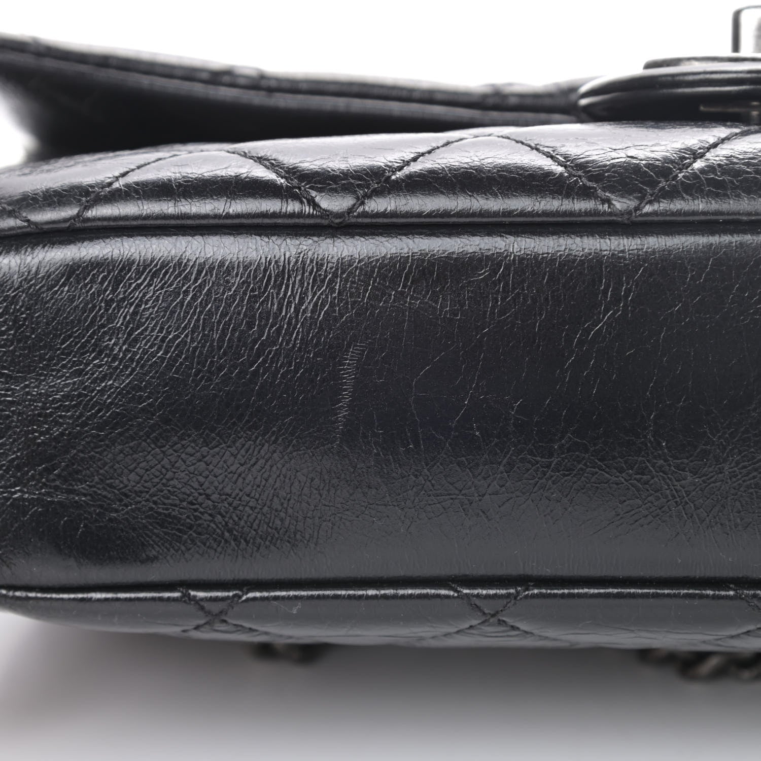 Chanel Glazed Calfskin Quilted Medium Duo Color Flap Black 13 of 13