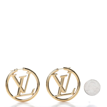 Louis Vuitton Metal Louise Hoop Earrings Gold 2 of 4