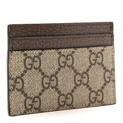 Gucci GG Supreme Monogram Textured Dollar Calfskin Ophidia Card Holder Beige Ebony New Acero 3 of 6