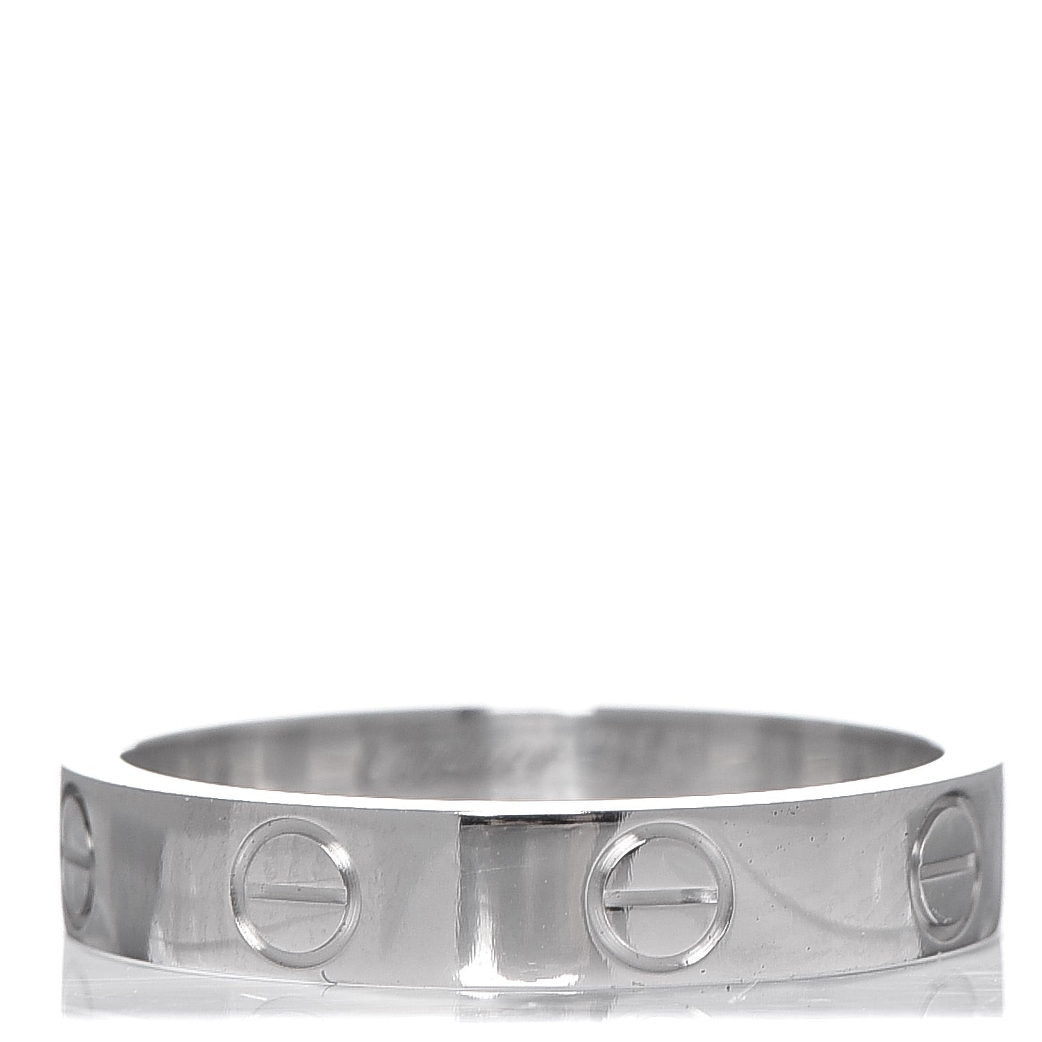 Cartier 18K White Gold 4mm LOVE Wedding Band Ring 51 5.75 1 of 4