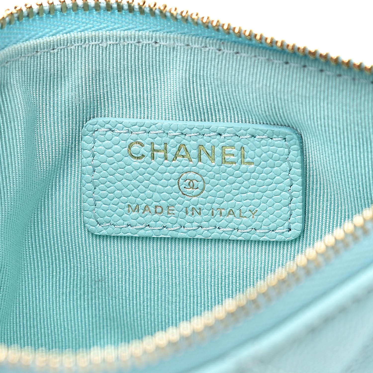 Chanel Caviar Quilted Small Cosmetic Case Light Blue 6 of 9