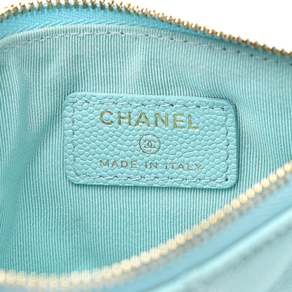 Chanel Caviar Quilted Small Cosmetic Case Light Blue 6 of 9