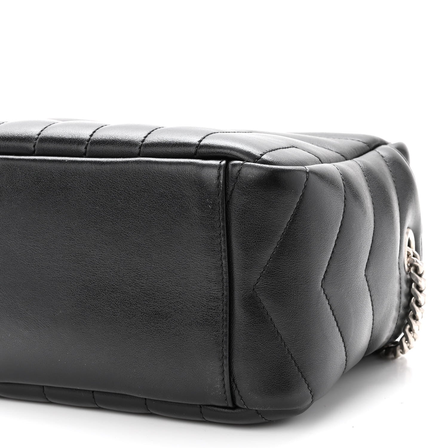 Saint Laurent Calfskin Y Quilted Monogram Small Loulou Bowling Bag Black 9 of 9