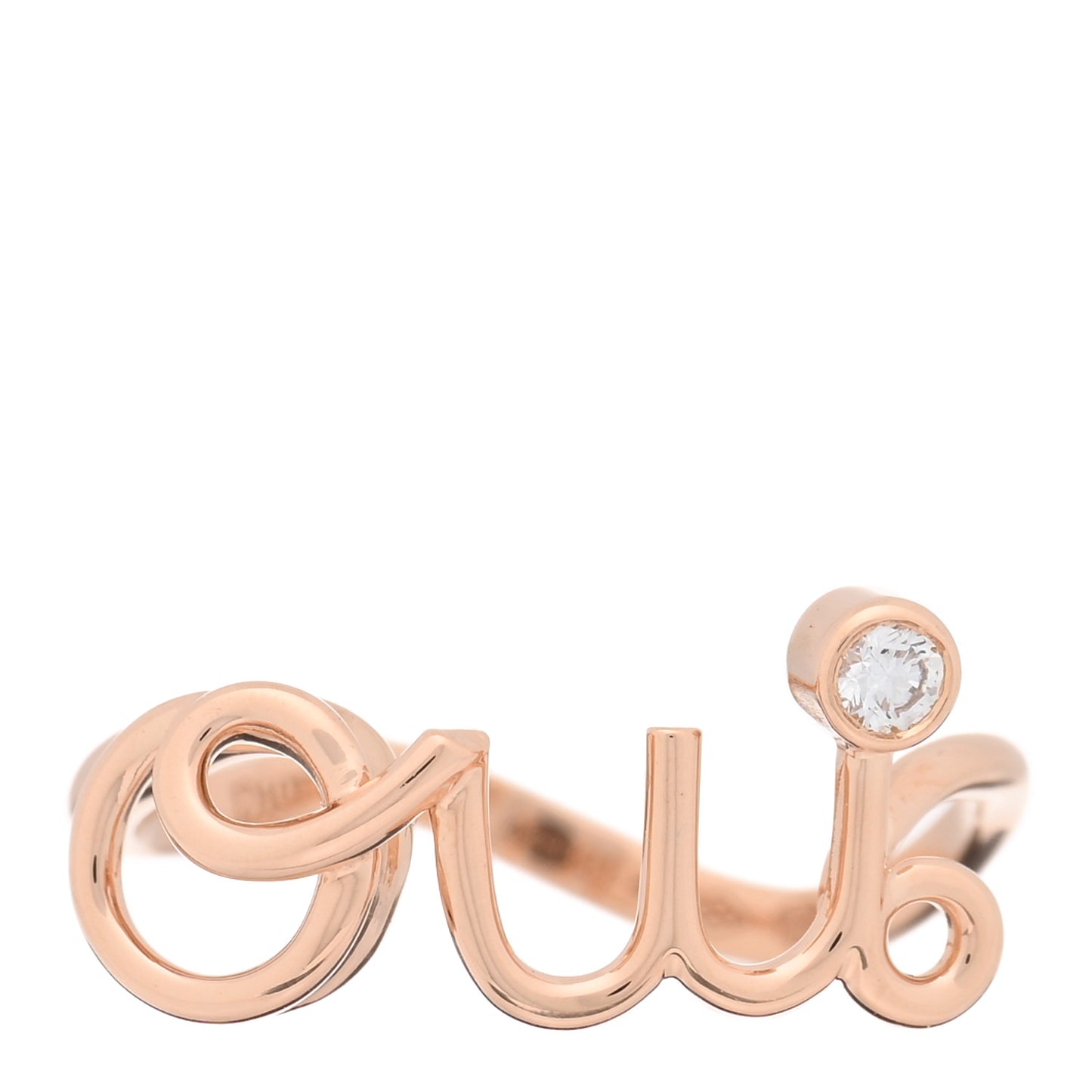 18K Rose Gold Diamond Oui Ring 47 4