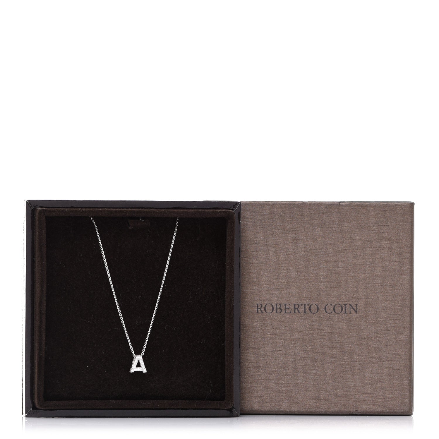 Roberto Coin 18K White Gold Diamond Love Letter A Pendant Necklace 7 of 7