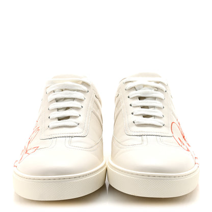 Hermes Calfskin Graff Hermes Mens Quicker Sneakers 42 White Orange 3 of 9