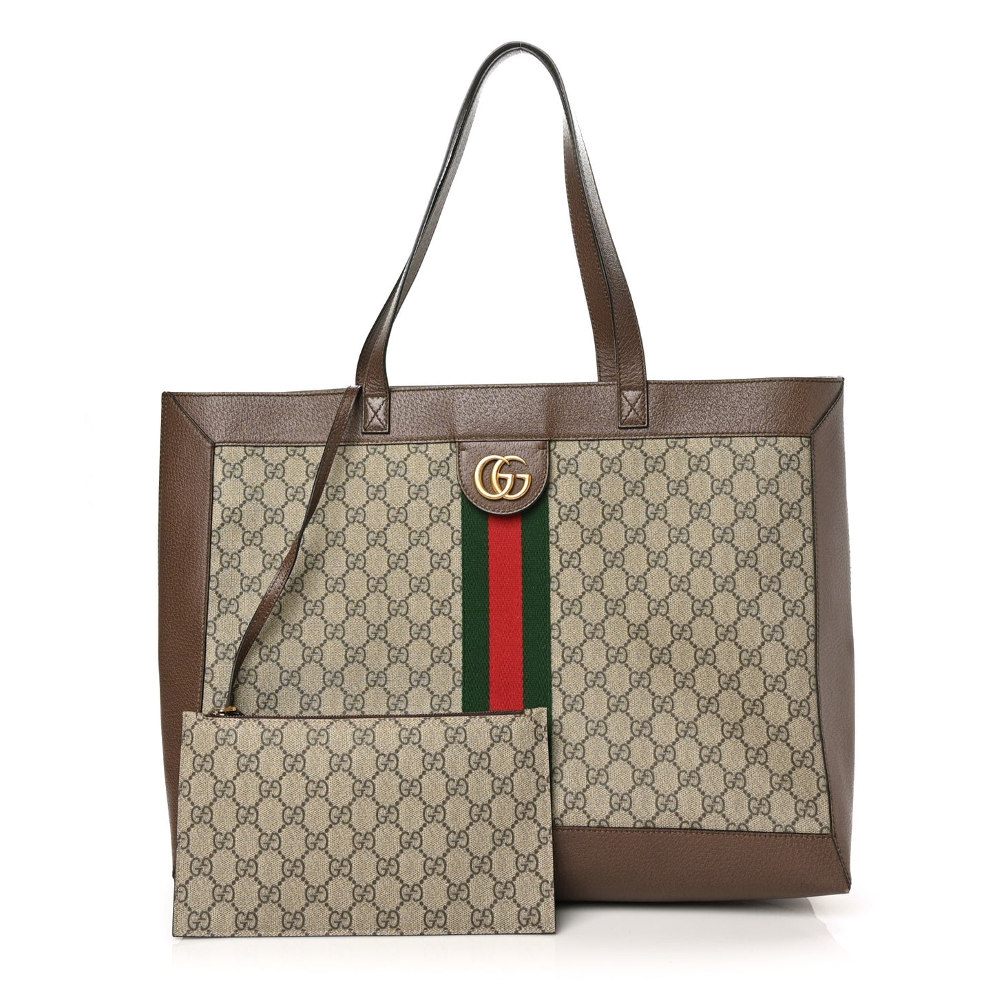 GG Supreme Monogram Web Ophidia Tote Brown