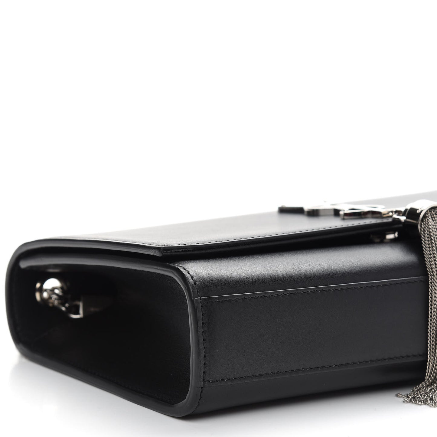 Smooth Calfskin Medium Classic Monogram Kate Tassel Satchel Black
