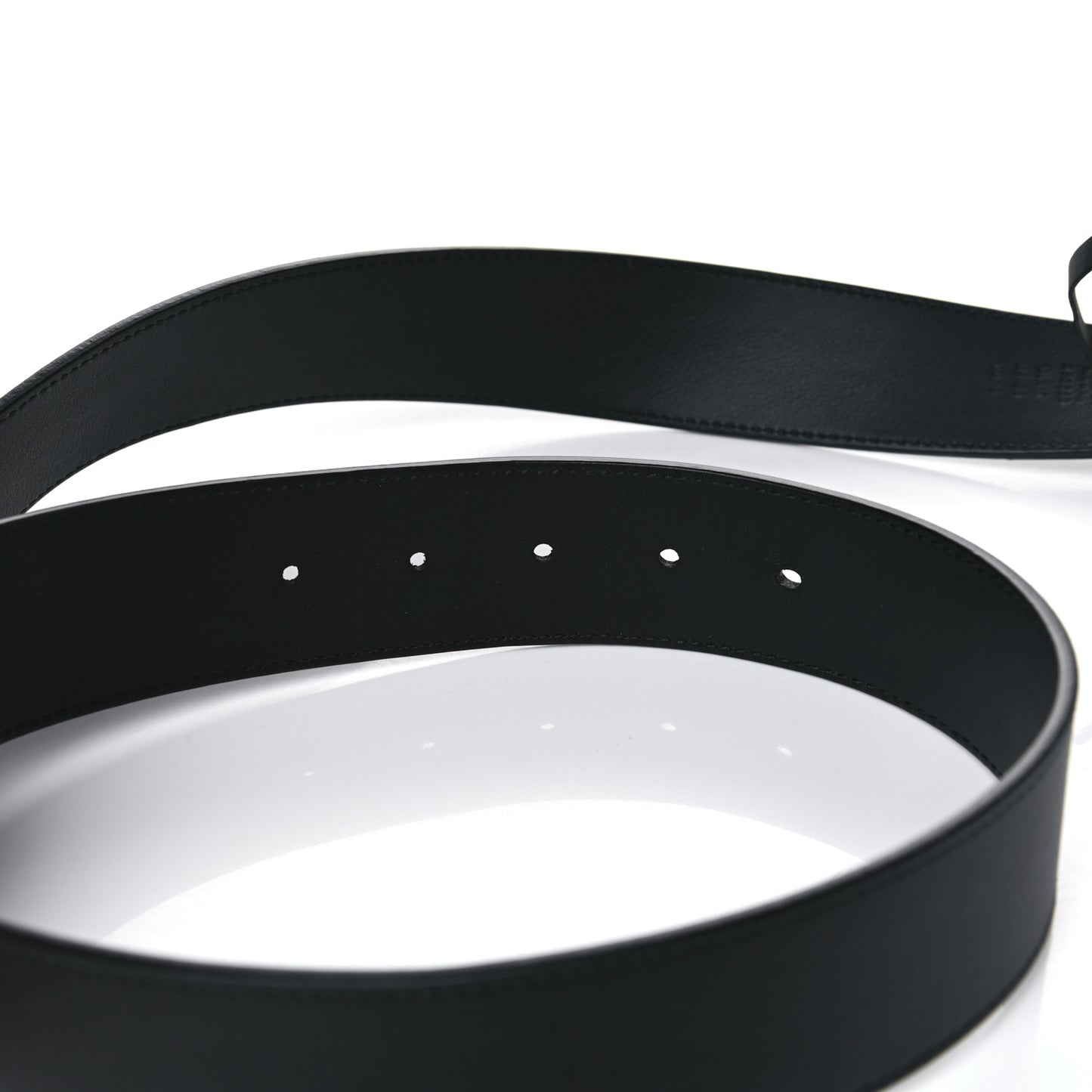 Moon Calfskin Pearl Double G 40mm Belt 85 34 Black Cream