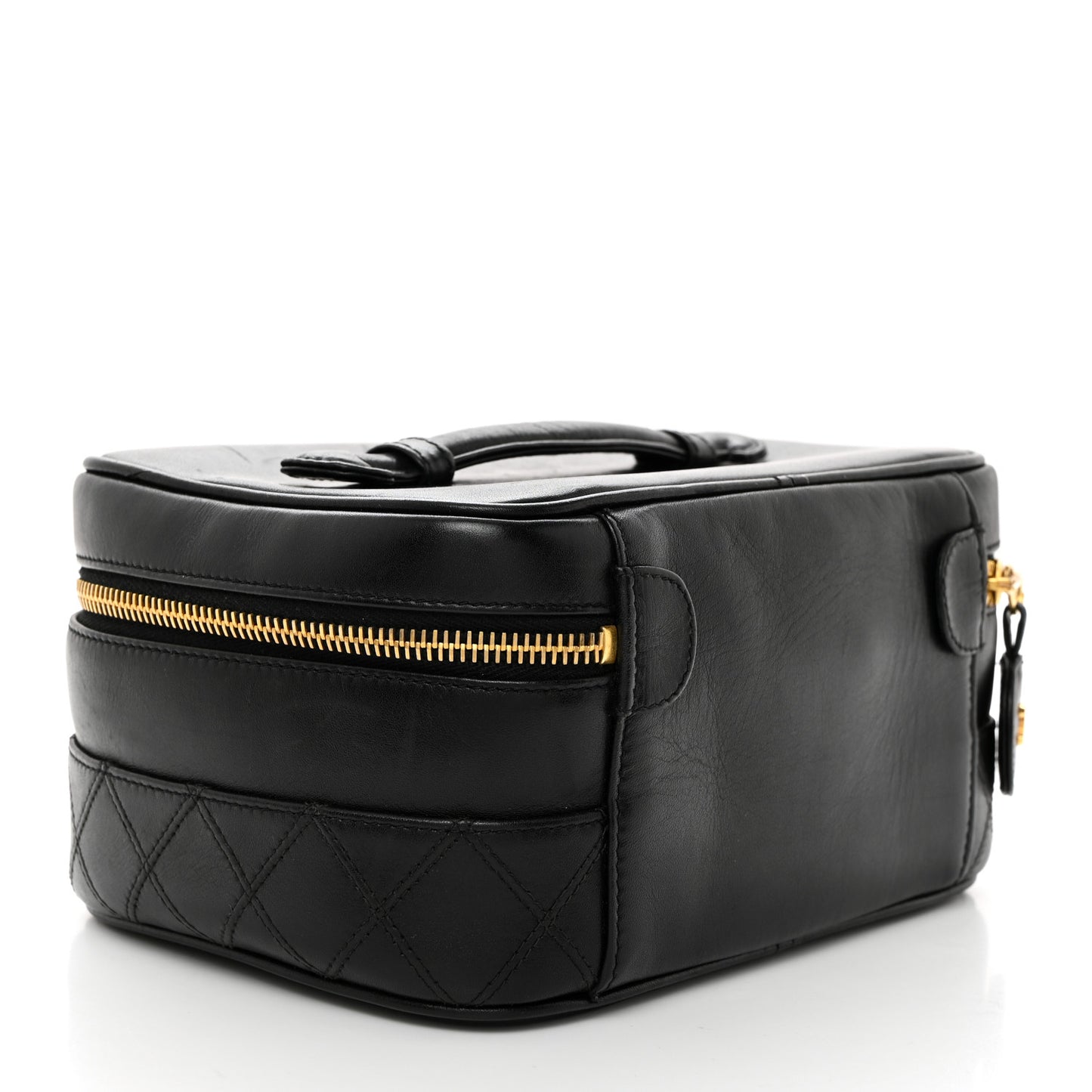 Lambskin Vanity Cosmetic Case Black