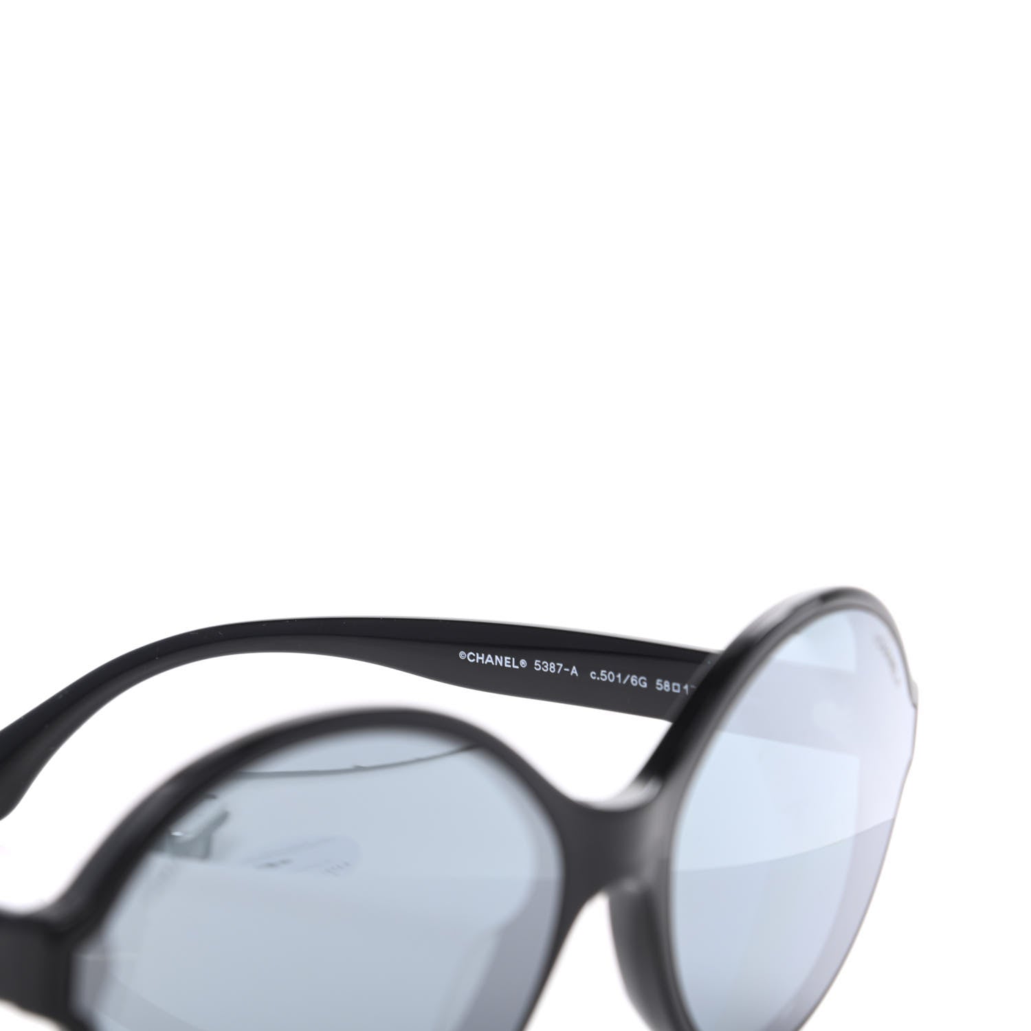 Chanel Acetate Mirrored Round Sunglasses 5837 Black 5 of 8