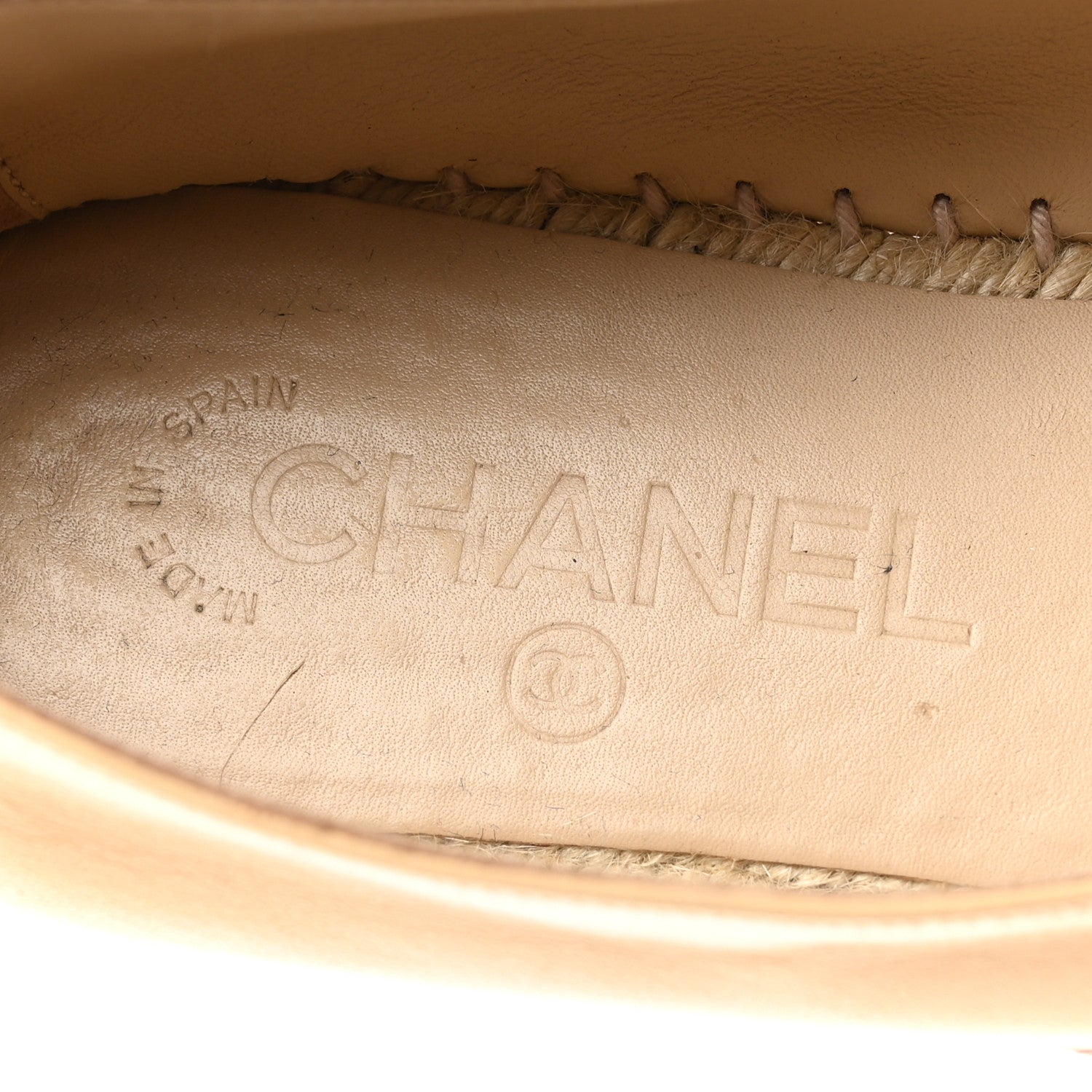 Chanel Lambskin CC Espadrilles 39 Beige Black 8 of 9