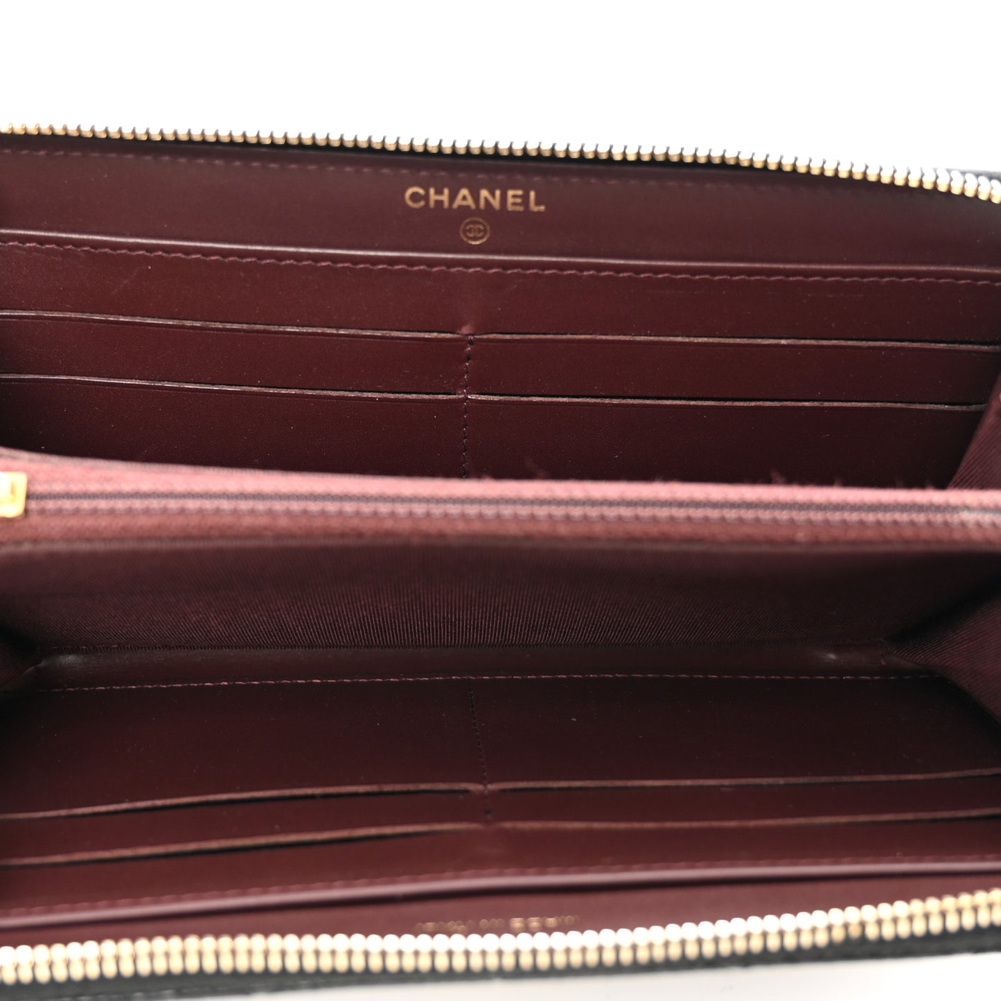 Caviar Quilted Large Gusset Zip Around Wallet Black