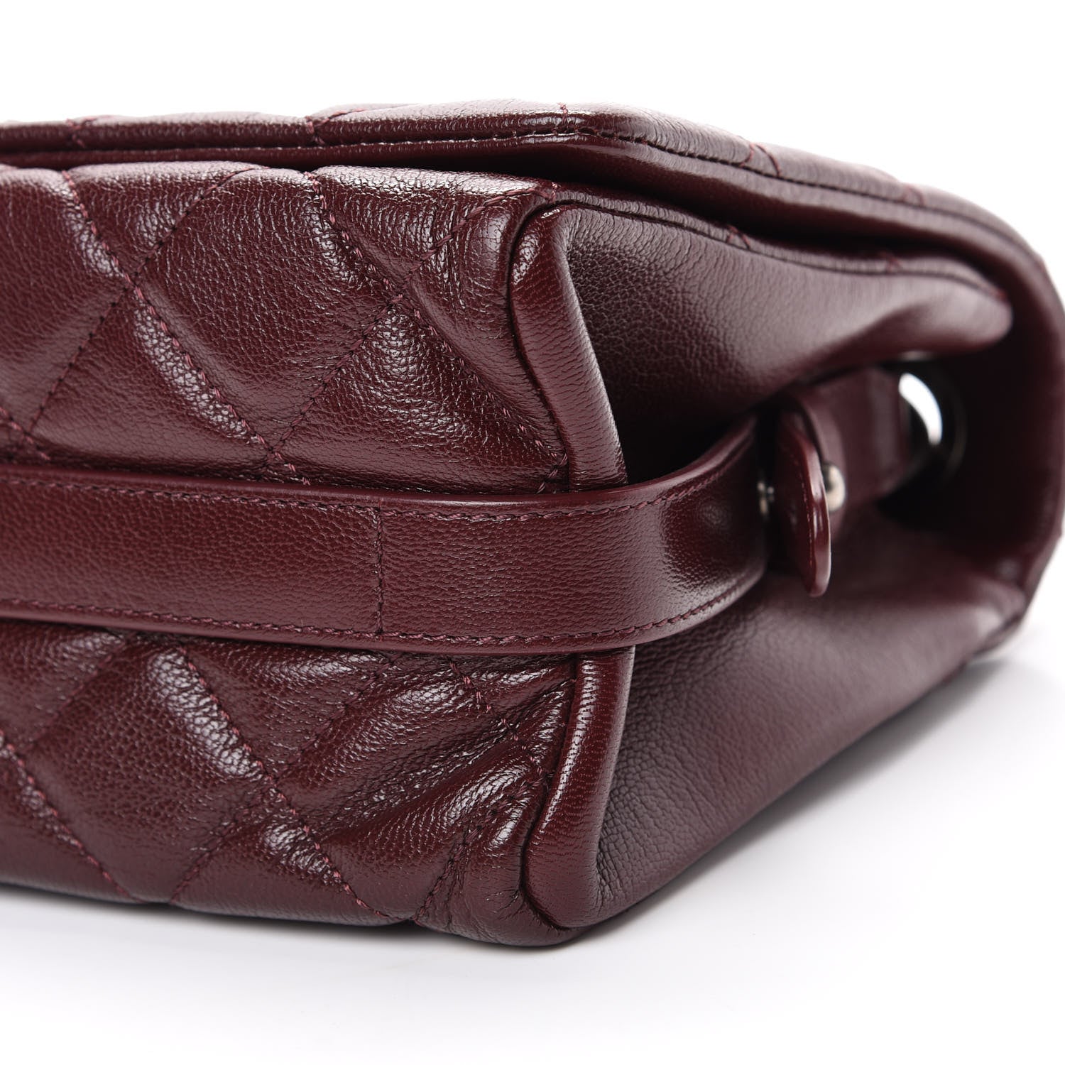 Chanel Goatskin Quilted Medium City Rock Flap Burgundy 9 of 10