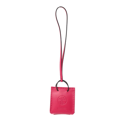Hermes Milo Lambskin Swift Shopping Bag Charm Rose Mexico 1 of 5