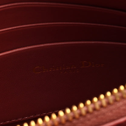Christian Dior Calfskin Cannage Caro Zipped Pouch With Chain Pink Peony 6 of 9