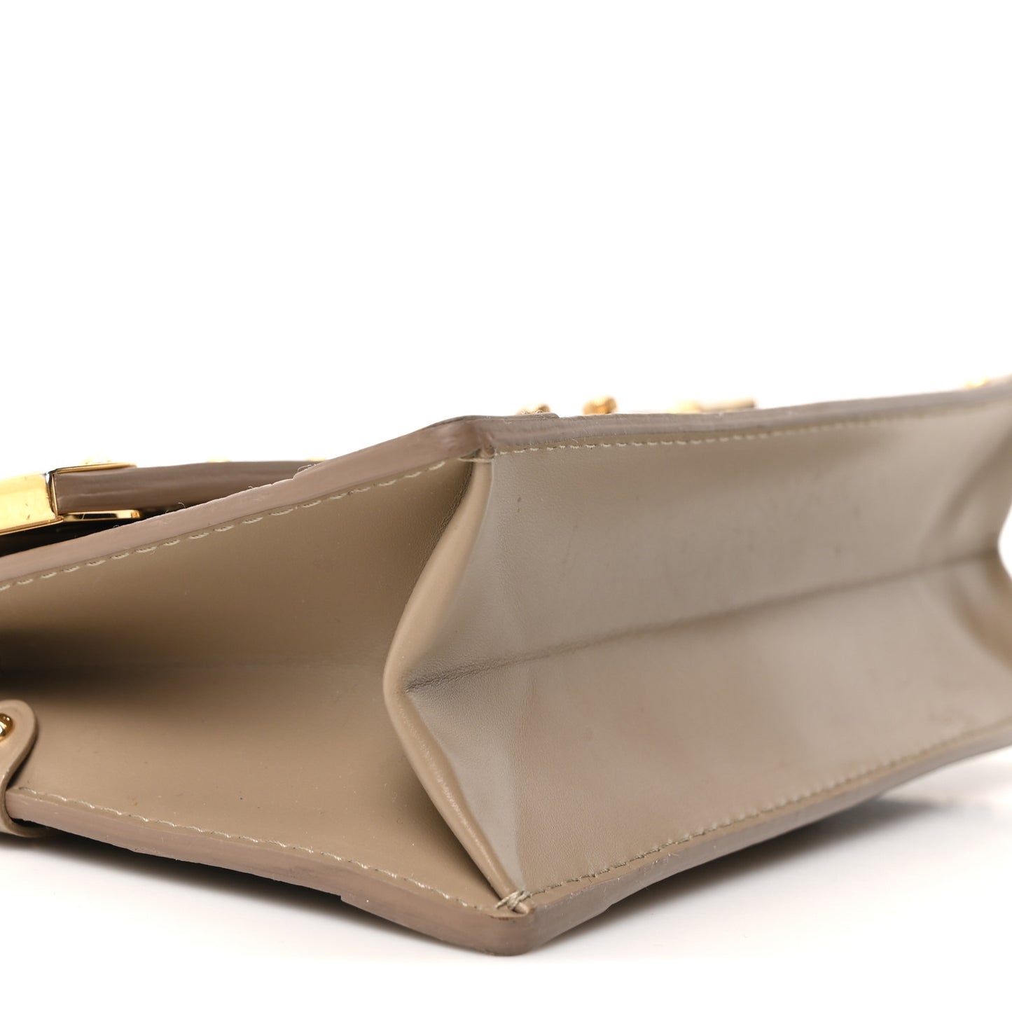 Calfskin Trunk Chain Wallet Taupe
