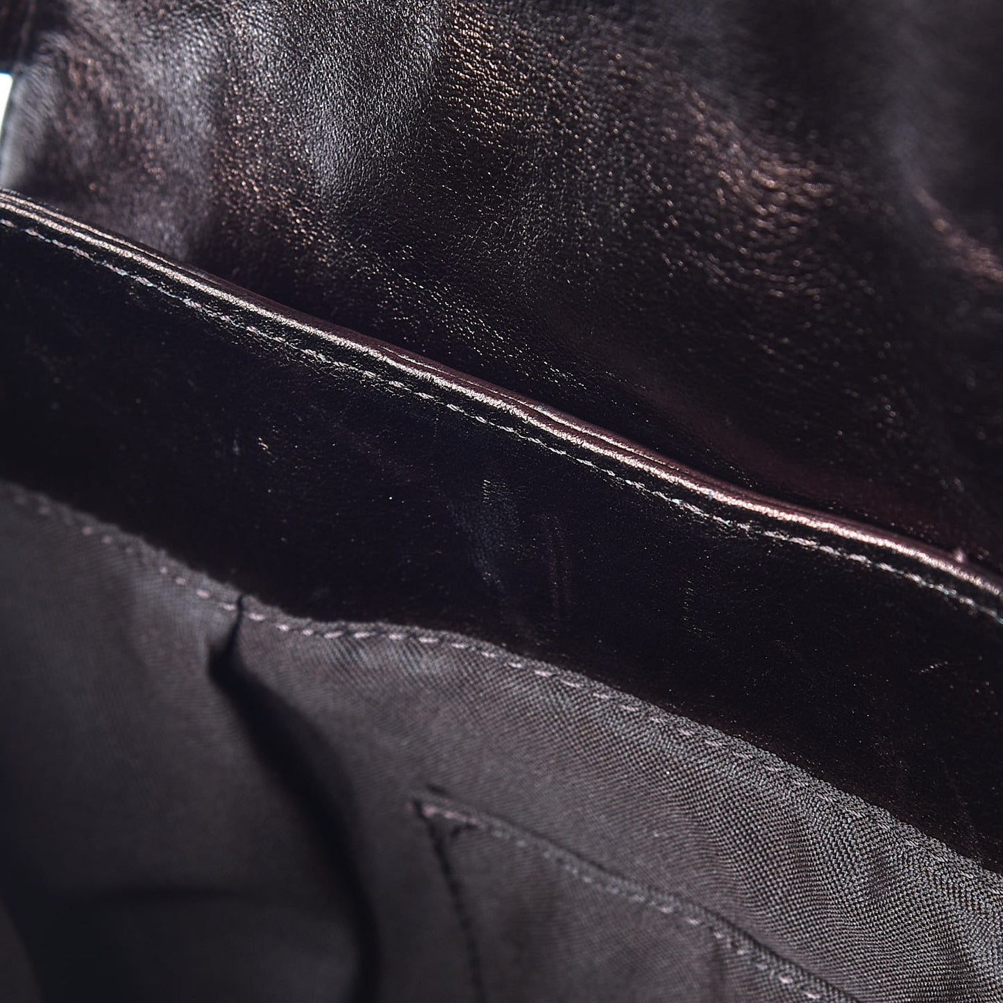 Metallic Calfskin FF Embossed Small Chef Shoulder Bag Bronze