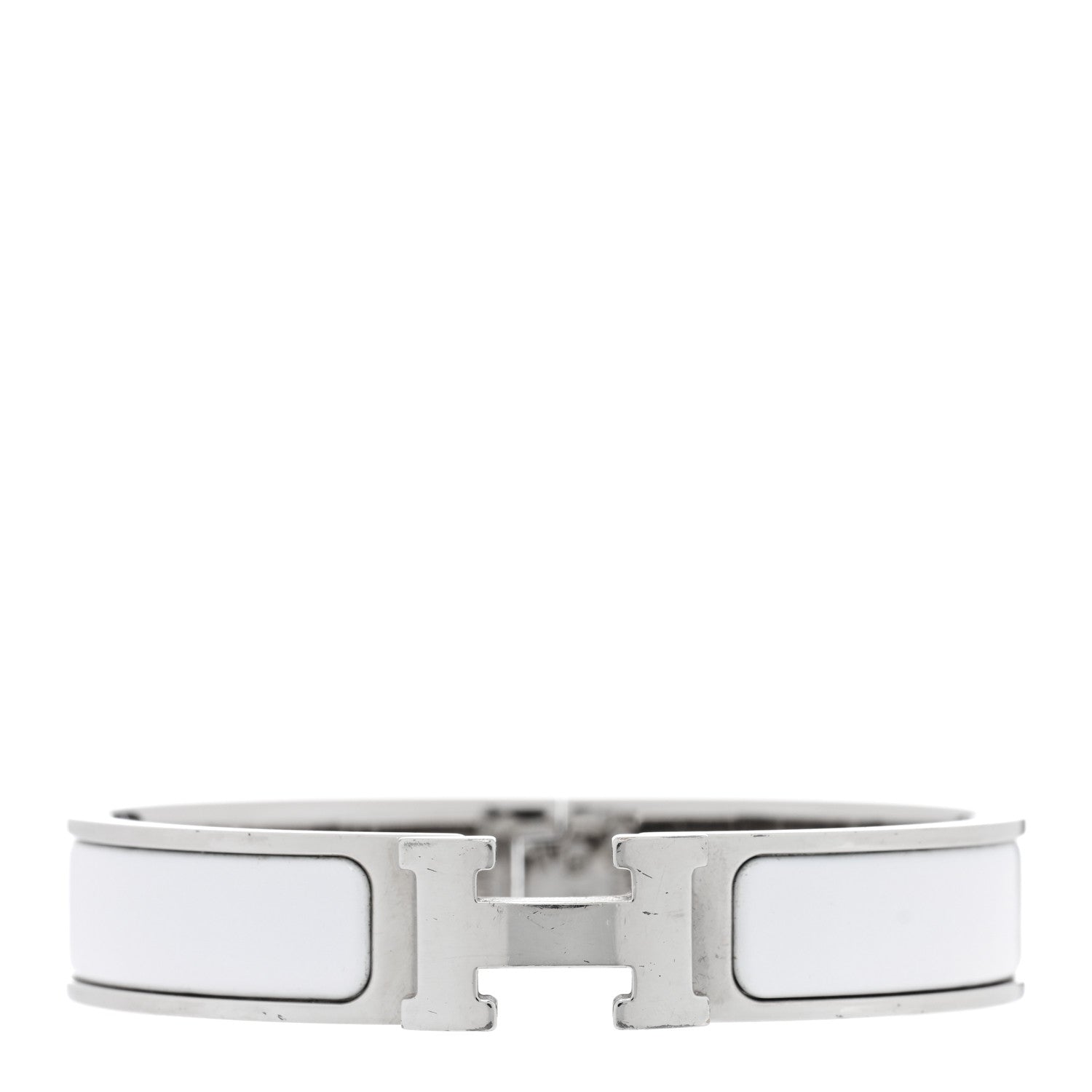 Hermes Enamel Narrow Clic Clac H Bracelet PM White 1 of 5