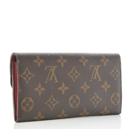 Louis Vuitton Monogram Emilie Wallet Red 3 of 8