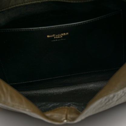 Saint Laurent Grained Lambskin Large Cassandre Envelope Pouch Light Musk 5 of 6