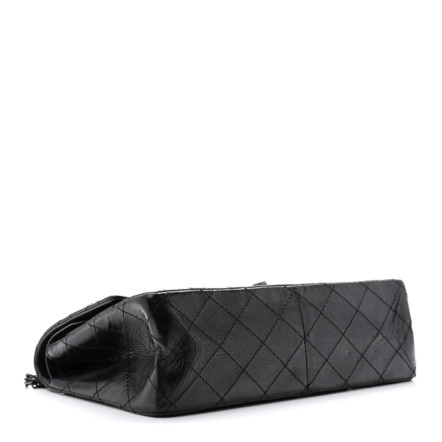 Metallic Aged Calfskin Quilted 2.55 Reissue 226 Flap So Black