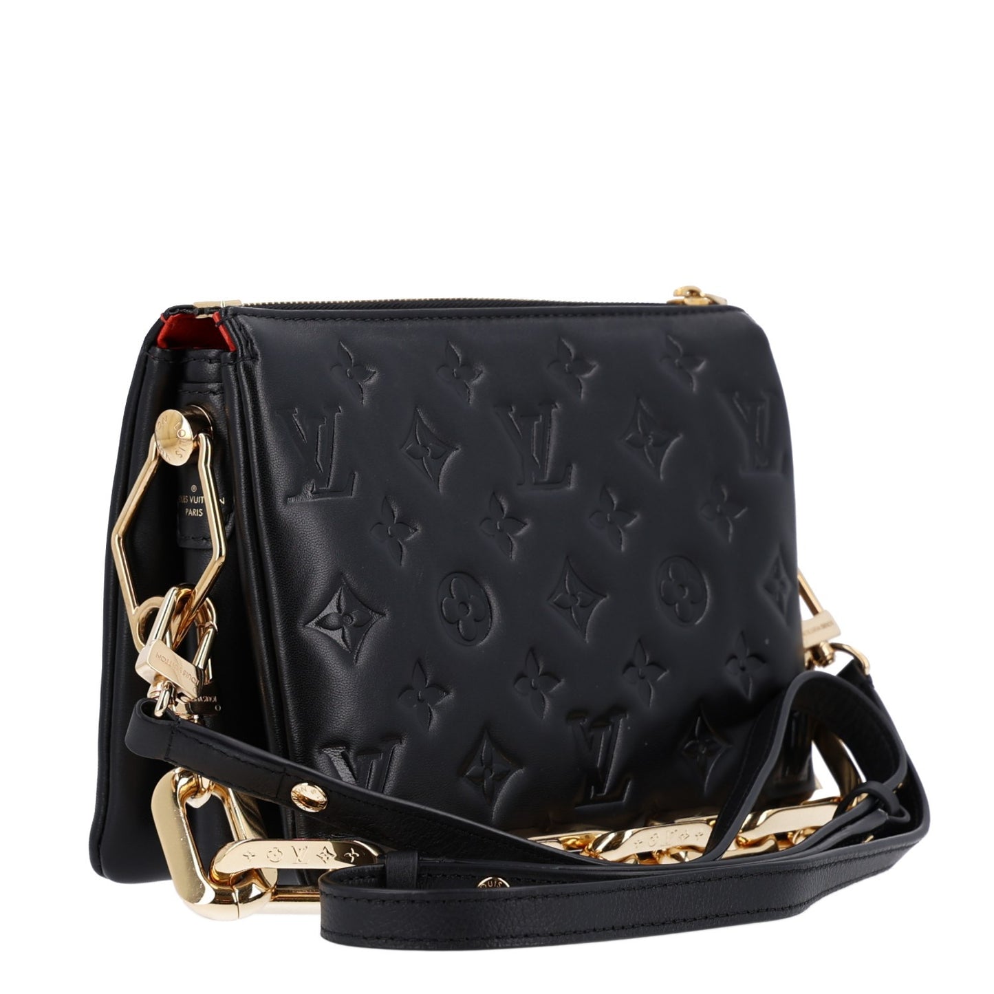 Lambskin Embossed Monogram Coussin BB Black