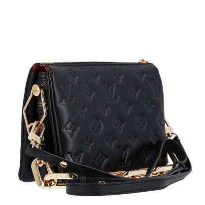 Louis Vuitton Lambskin Embossed Monogram Coussin BB Black 3 of 9
