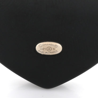 Chanel Crystal Pearl CC Heart Brooch Gold Black White 4 of 6