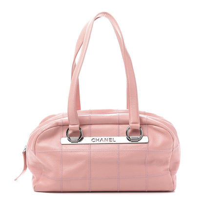 Chanel Caviar Square Stitched Bowler Pink 1 of 11