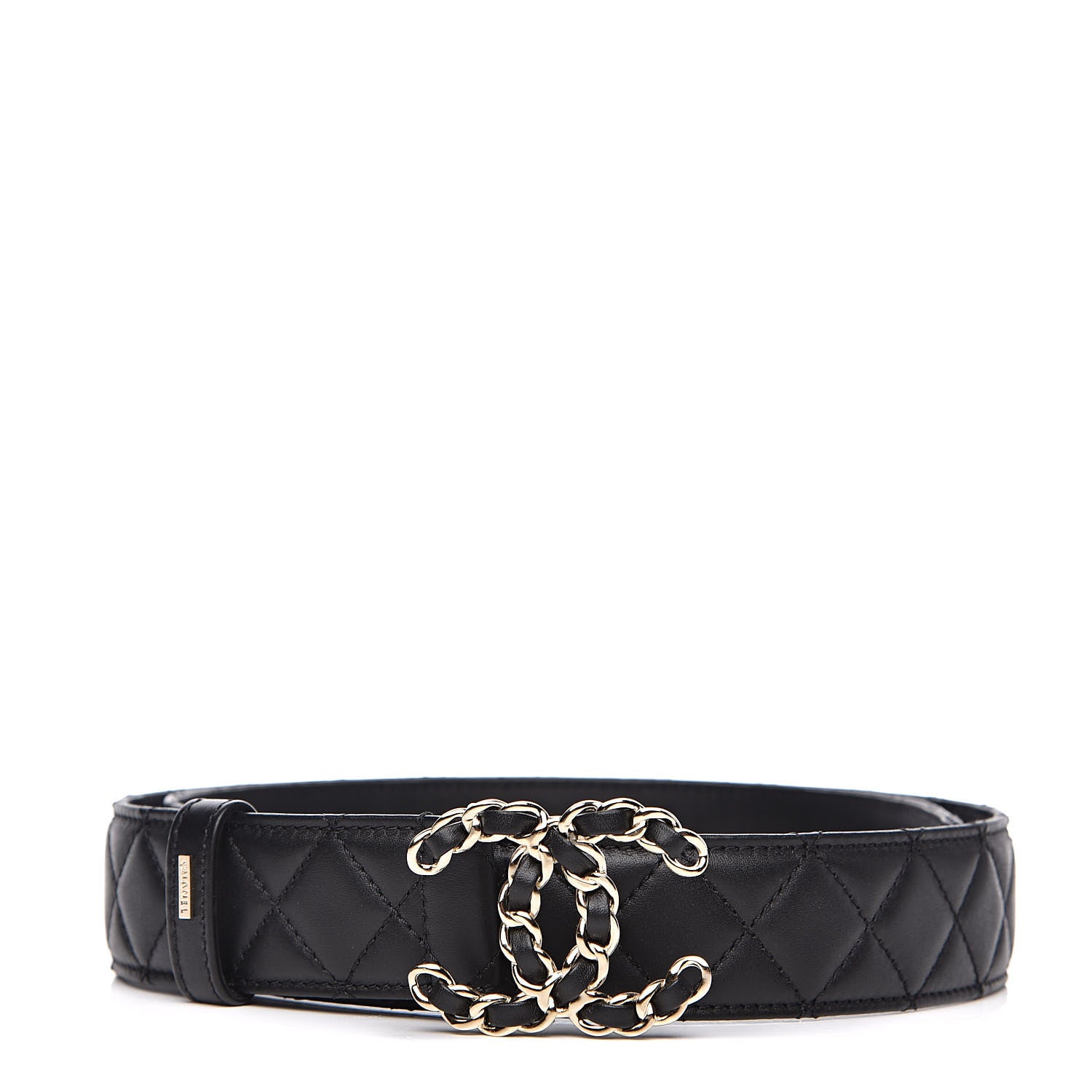 Chanel Lambskin Quilted CC Chain Belt 85 34 Black 1 of 7