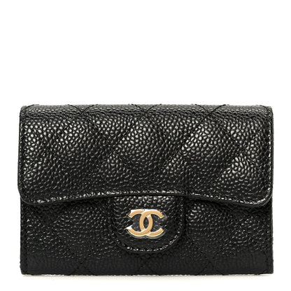 Chanel Caviar Quilted Flap Card Holder Black 1 of 10