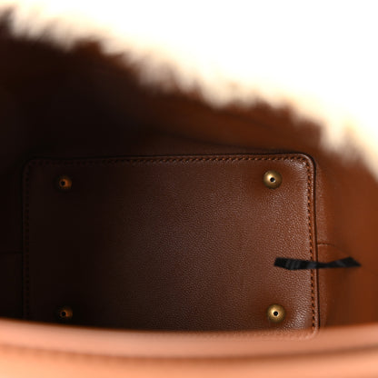 Saint Laurent Shearling Le 37 Mini Bucket Bag Cream 5 of 10