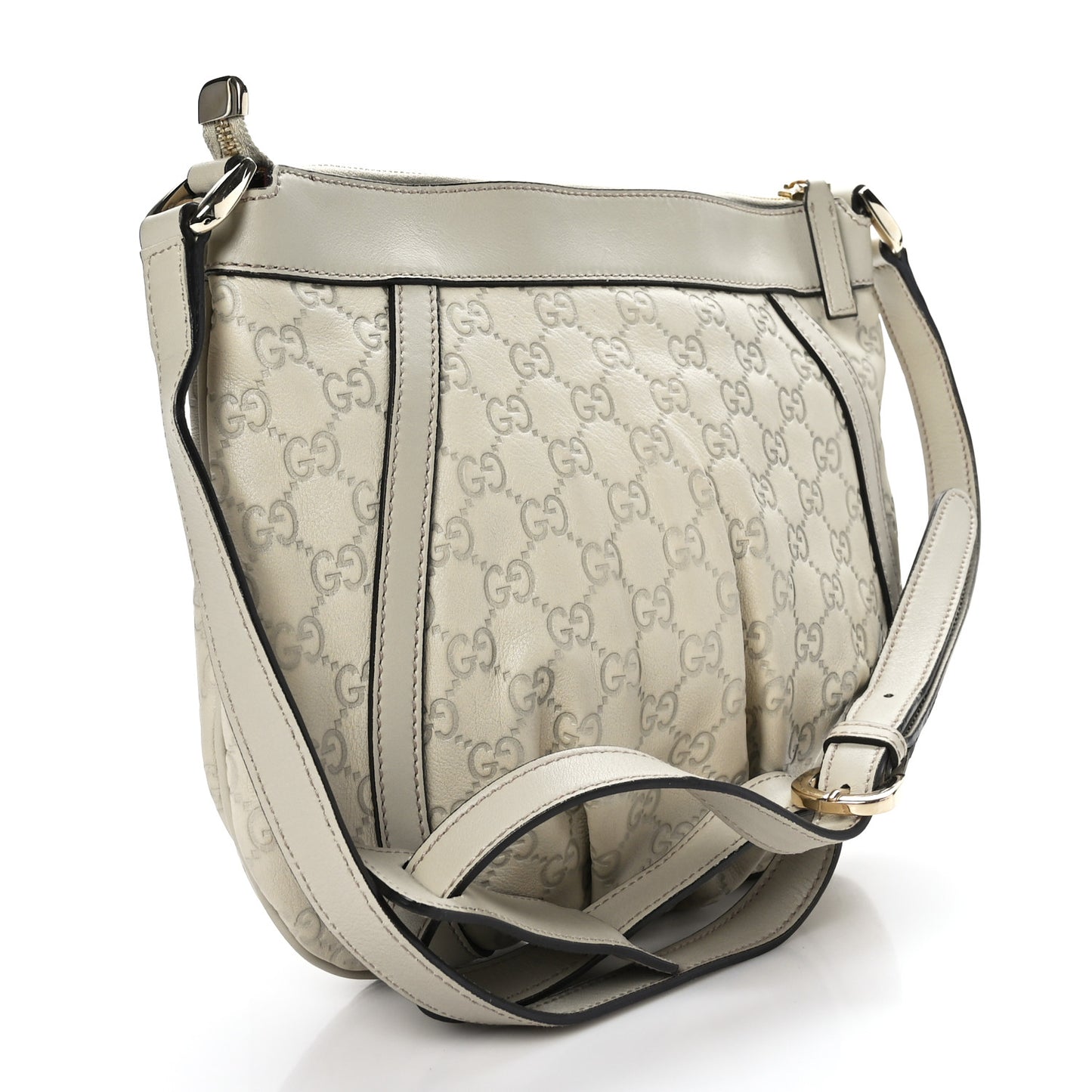 Guccissima Small D Ring Messenger Off White
