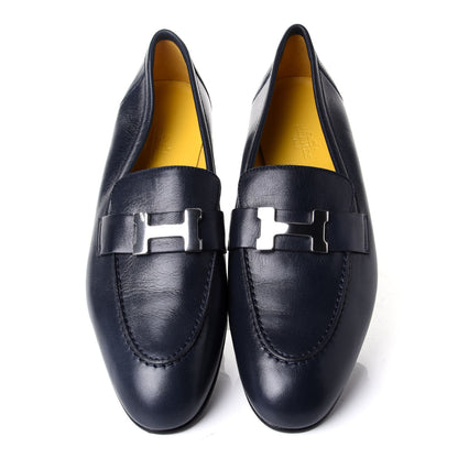 Hermes Goatskin Paris Loafers 37 Marine 6 of 11