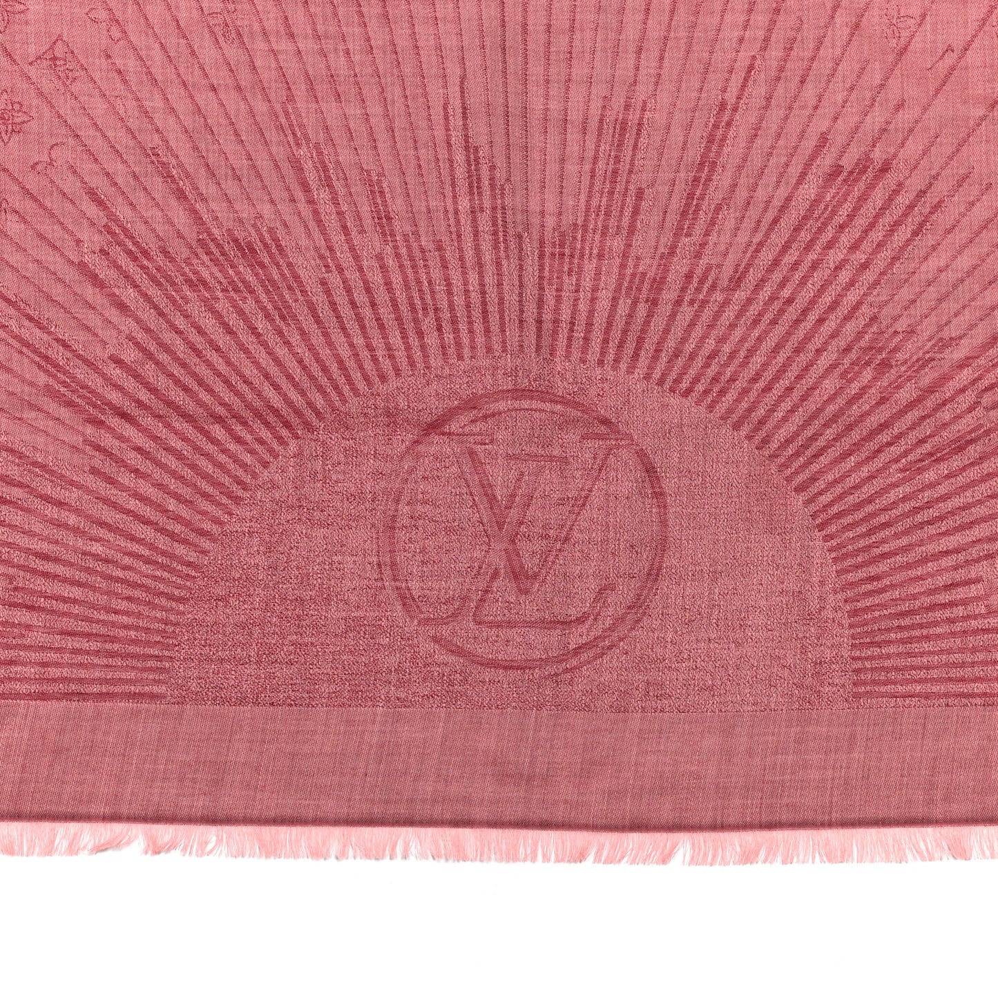 Cashmere Silk Monogram Shawl Fuchsia