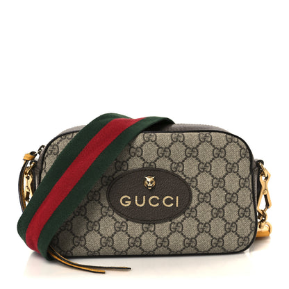Gucci GG Supreme Monogram Web Neo Vintage Shoulder Bag Beige New Acero Crop 1 of 11
