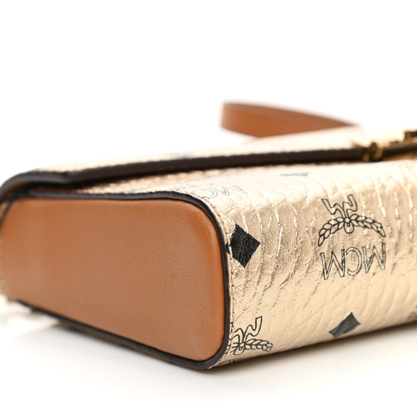 Metallic Visetos Medium Millie Crossbody Bag Berlin Gold