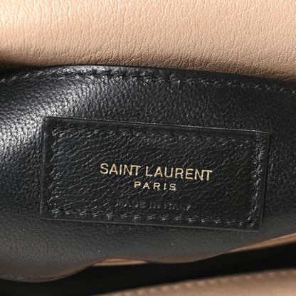 Saint Laurent Sheepskin Matelasse Chevron Monogram Medium College Bag Dark Beige 6 of 10