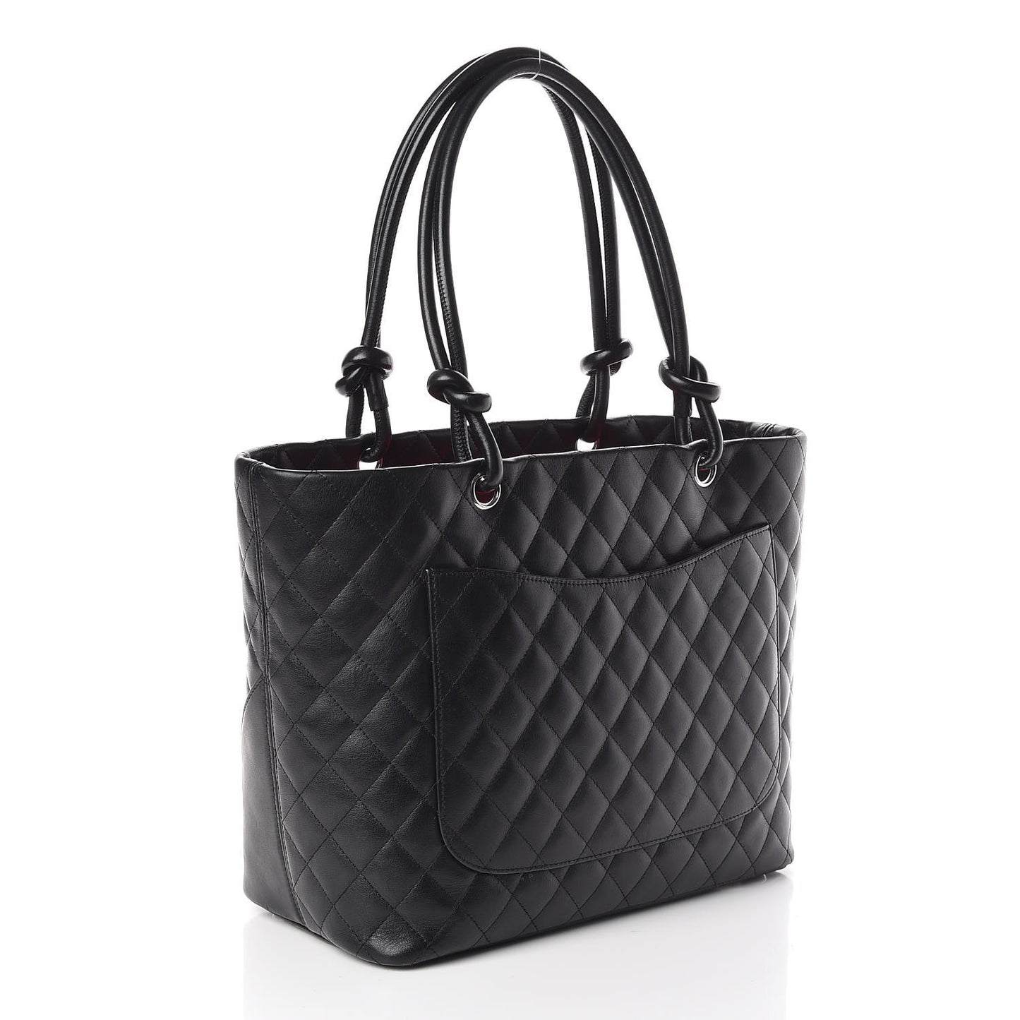 Calfskin Quilted Large Cambon Tote Black